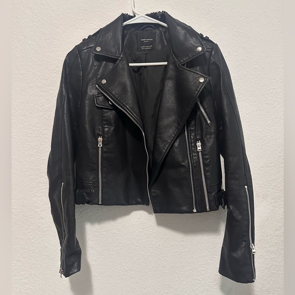 Zara Women's Black Leather Jacket size XS - Picture 1 of 9
